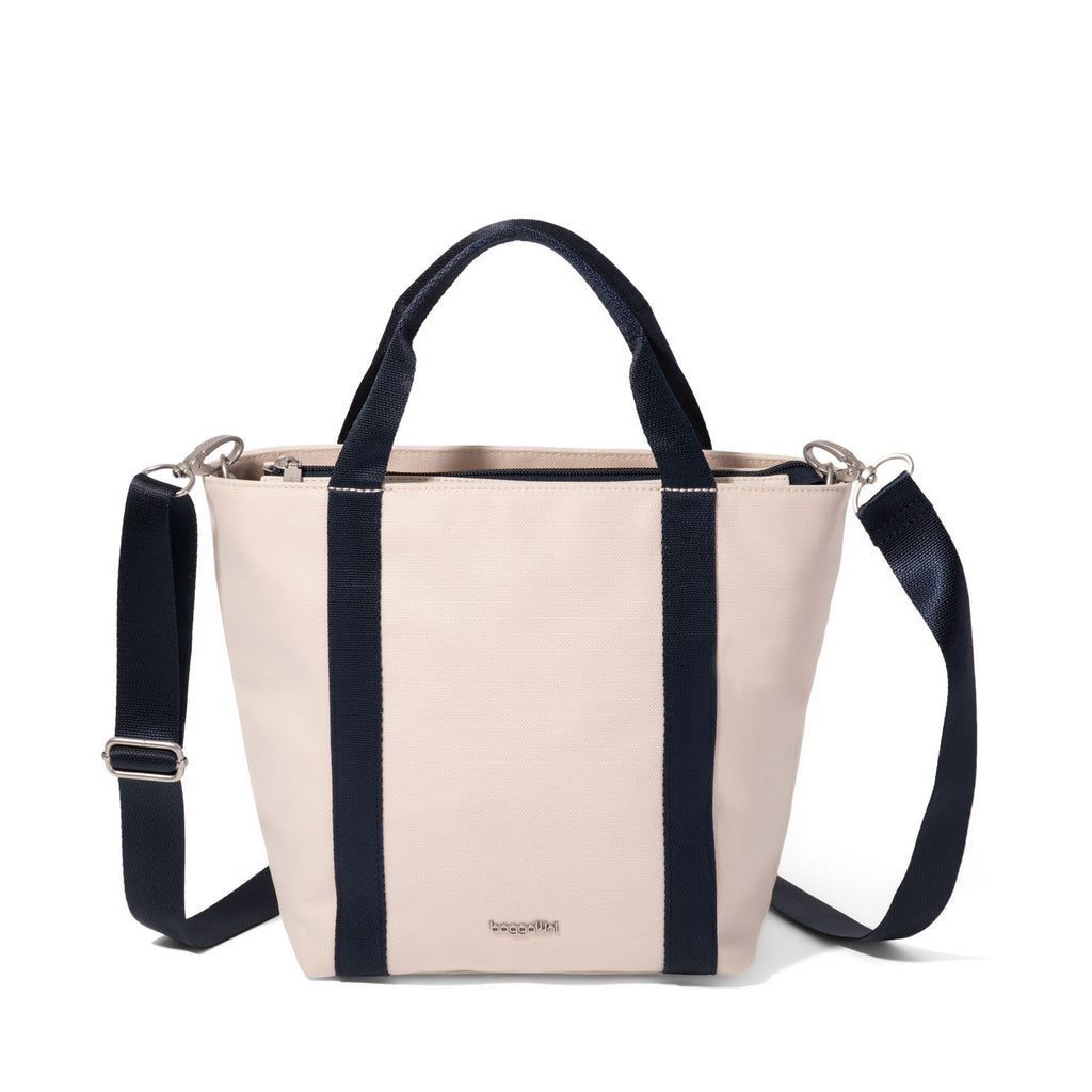 Baggallini Via Crossbody Tote NATURAL / NAVY VAB145-NATURAL