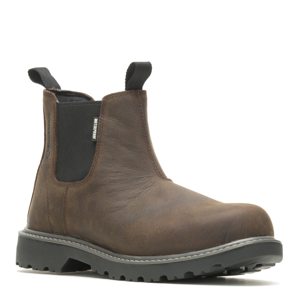 Men's Wolverine Boots Floorhand Romeo Soft Toe Work Boot DARK BROWN W220030