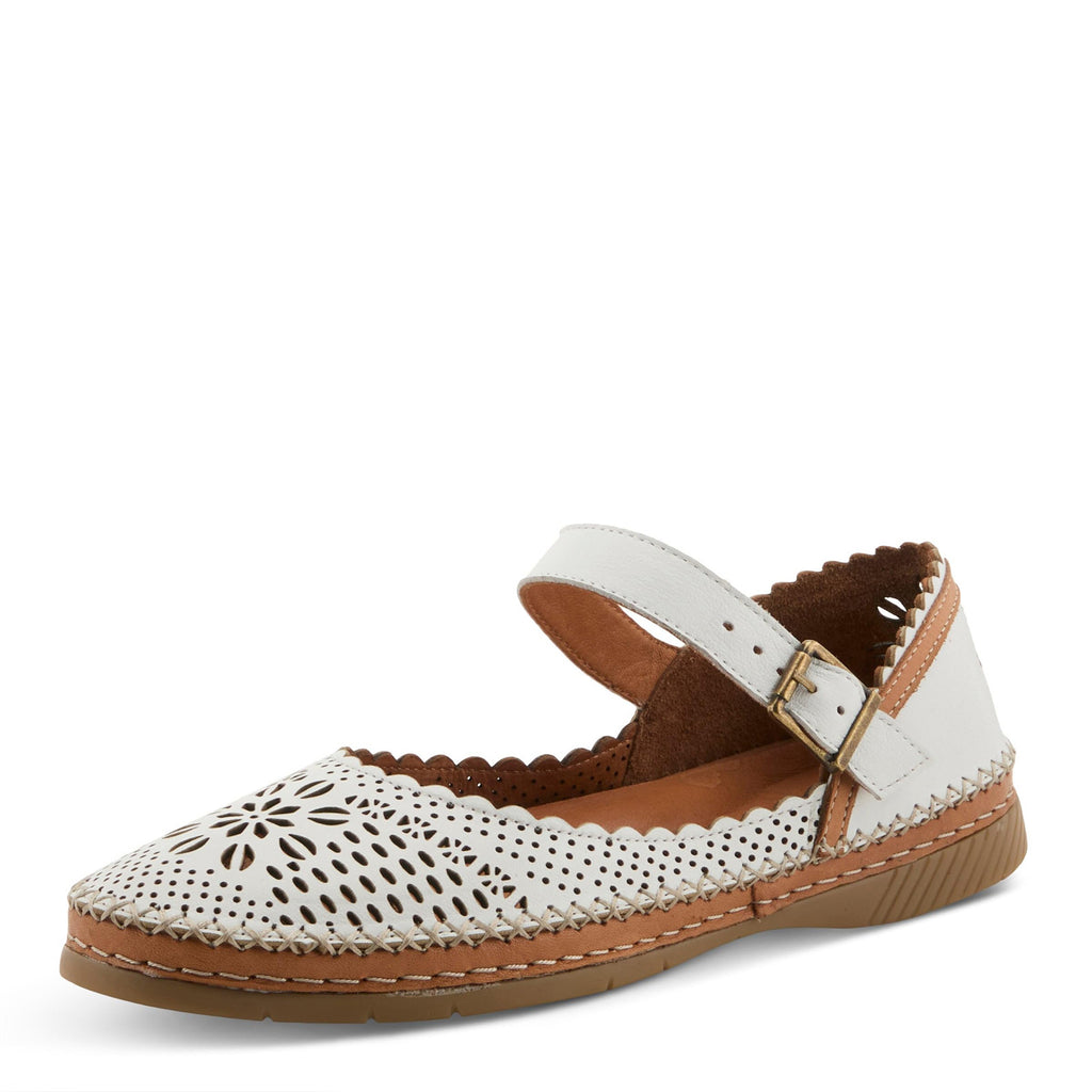 Women's Spring Step Zabelle Flat WHITE ZABELLE-W