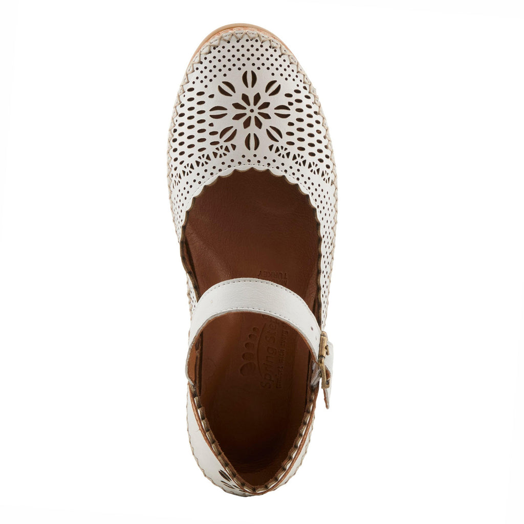 Women's Spring Step Zabelle Flat WHITE ZABELLE-W