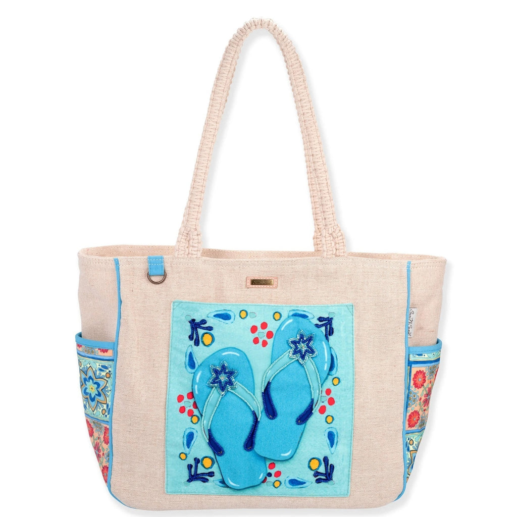 Women's Sun N Sand: Andrea Tachiera, Capri Tile Flip Flops Tote